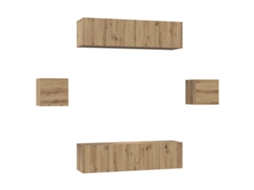 Conjunto de Móvel de Tv 6 Pcs Carvalho Artesanal MAISON EXCLUSIVE
