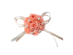 EIOORORRIY 2 Pulseiras de Noiva para Decoração de Casamento com Flores de Seda e Pérolas (Rosa)