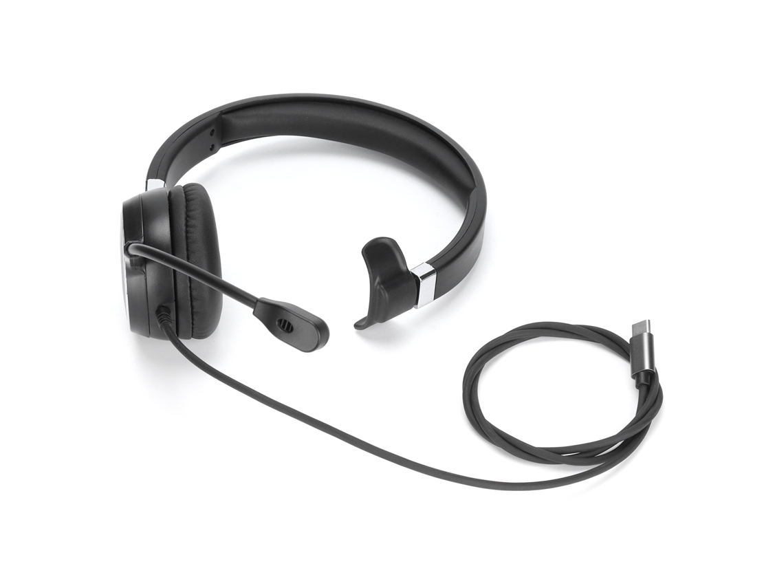 Fone de ouvido empresarial mono com cancelamento de ruído e controle de áudio, conector usb c CHABERLU