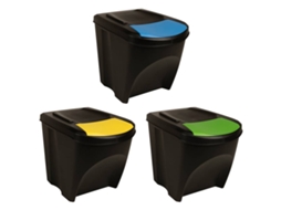 Vidaxl Caixotes Do Lixo Empilháveis 3 Pcs 75 L Antracite