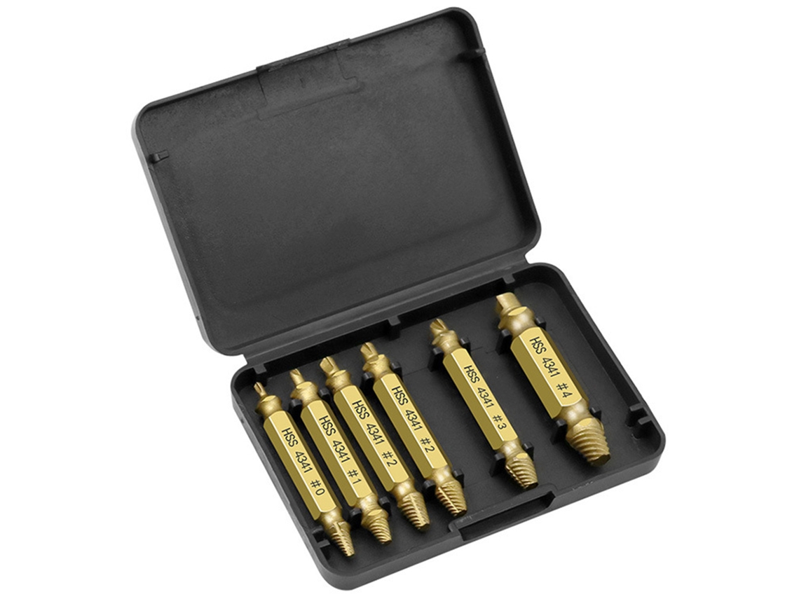 Conjunto De Extractor De Parafusos Danificados Hss 4341 Para Parafusos E Parafusos Rojos 6pcs