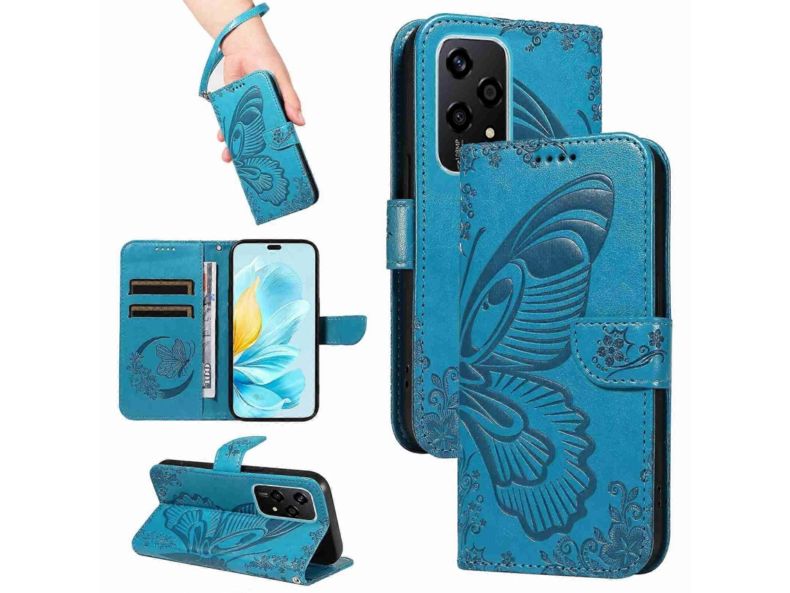 Capa De Couro Com Relevo De Borboleta Cauda De Andorinha Para Celular Honor Magic8