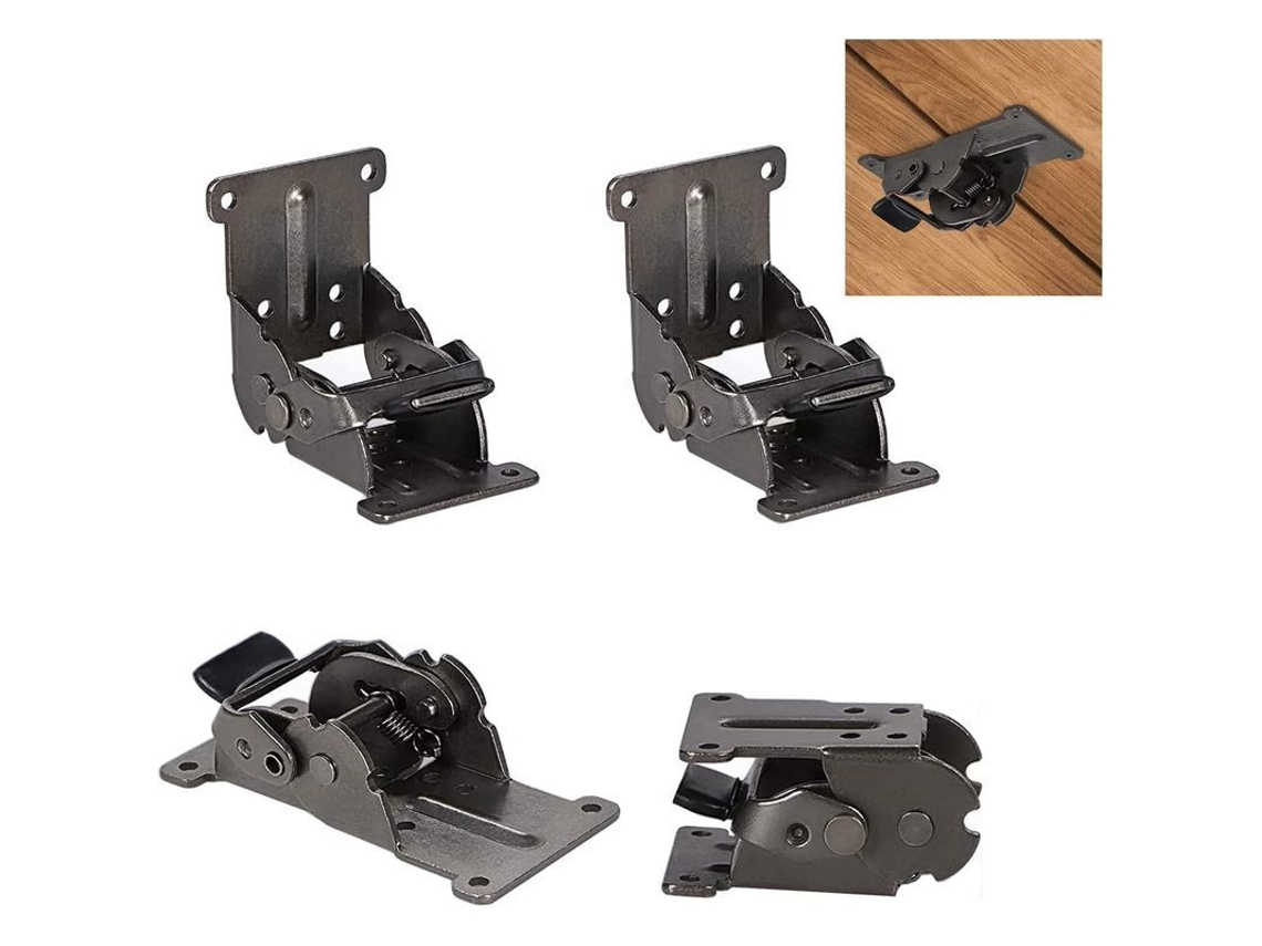 Bucha De Dobrável Com Trava Automática 0-90-180 Graus Para Bancada Material Ferro Galvanizado Bronze Escuro 4 Unidades