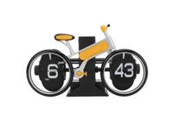 Mali relógio Flip Bicicleta Retro Automático Alivio de Estresse Mesa Escritório Amarelo