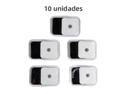 Pacote de Substituição com Eletrodos Adesivos de Tecido Não Tecido, 4x4 Cm, com Encaixe por Pressão. MDUG (10 Unidades Brancas)