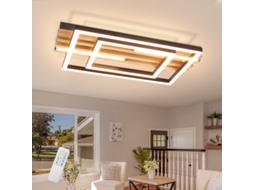 Luminária De Teto Led Nettlife 34w 38cm Com Regulagem De Intensidade, Design Moderno E Quadrado Em Metal, Com Controle Remoto E Função