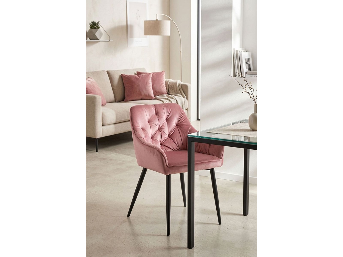 Cadeira Salle Veludo - Rosa