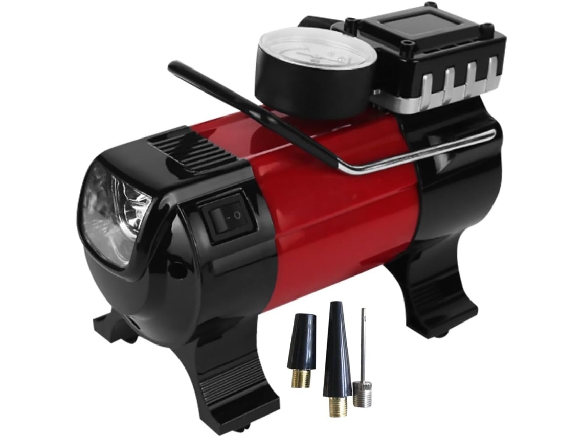 Bomba De Ar Elétrica 12v Para Carros, Compressor Portátil Com Luz Led, Inflador De Pneus Multifuncional