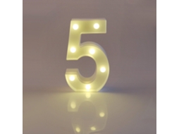 Luminária Led Justup com Número 5 para Decoração de Casamentos, Aniversários, Festas de Natal e Casa BRILVIBERA (número 5)