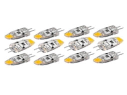 Lurelia Pacote com 12 Lâmpadas LED G4 2w 12v Brancas Quentes, Diguláveis, Cápsula Transparente
