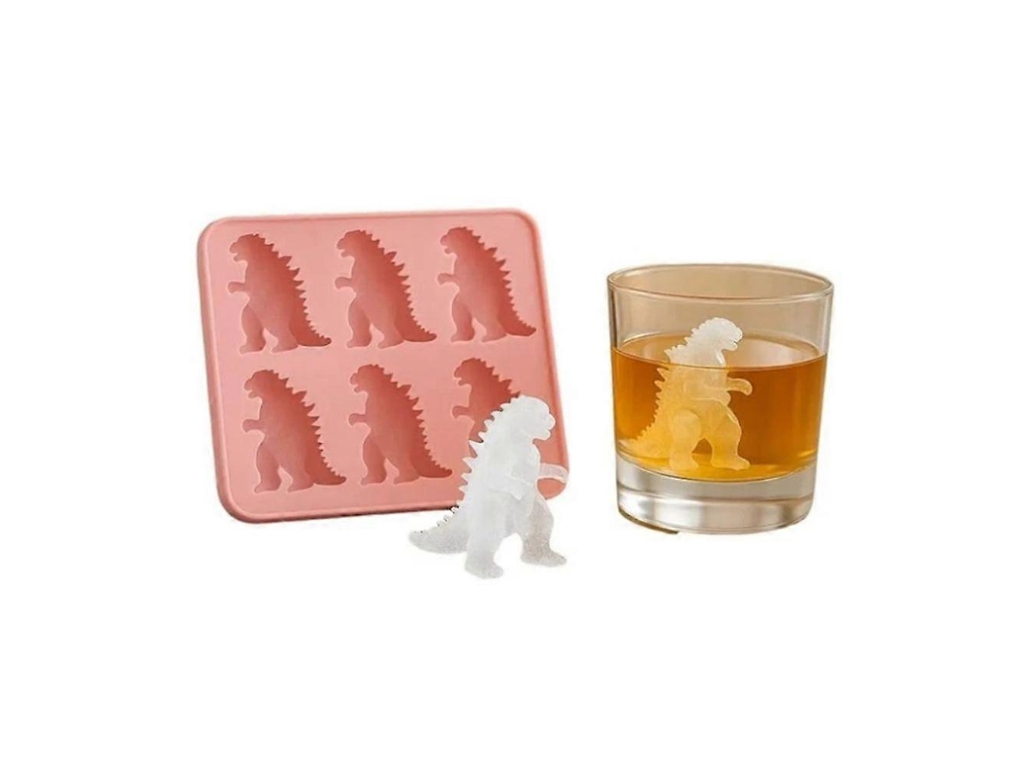 Forma De Gelo Em Formato Dinossauro, Própria Para Freezer, Ideal Para Bebidas De Verão, Com 6 Cavidades, Rosa