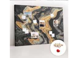 Quadro De Cortiça Com Impressão Mármore Dourado Para O Escritório Espelharte (140x100 Cm)