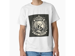 T-shirt Rockinstone Vintage Style Real Madrid Logo Classic Unisex For Football Fans-(xxxl)