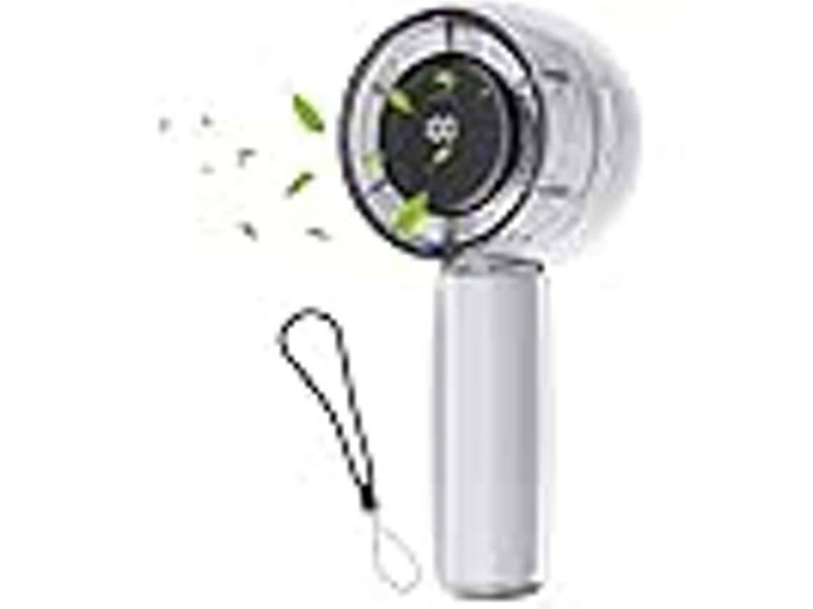 Ventilador portátil com luz LED, velocidade ajustável, bateria recarregável Zeuxo