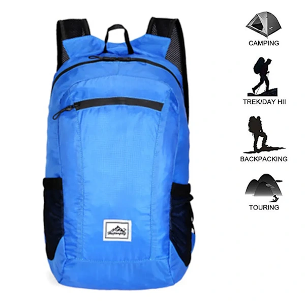 Mochila Dobrável E Impermeável Para Caminhadas, Azul Celeste, Para Transporte E Organização Prática Dos Artigos Indicados