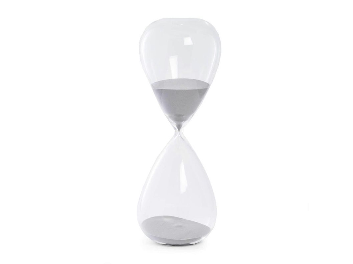 Temporizador De Areia 90 Minutos Areia Cinza Material Cristal Cor Clara E Cinza