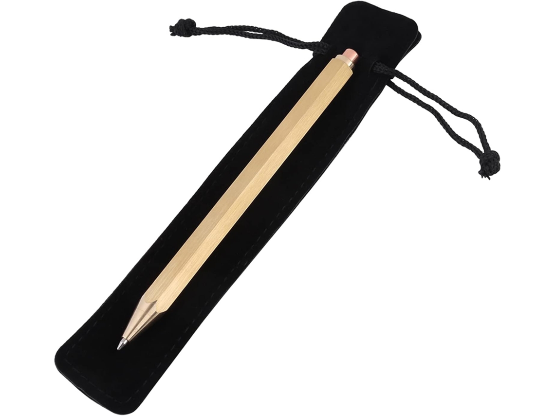 Caneta Esferográfica Retrátil, Tinta Preta, 1 Unidade, De Cobre E