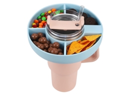 Tigela De Silicone Para Petiscos, Com Capacidade Para 1,2 Litros (40 Oz), Com Alça, Reutilizável, Ideal Para Porta-copos De Carro, Cinema, Casa Ou Uso
