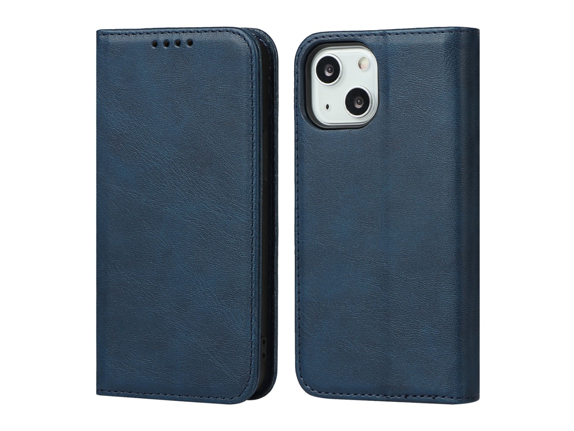 Capa Textura Gémeo Quedas Para Iphone 15 Pele Sintética Azul