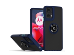 Capa Para Celular Qiying Generation 1 Com Suporte De Anel Magnético Anti-queda Pazul Royal - Motorola G85 5g Com Furo Grande