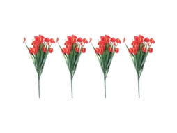 4 Buquês de Flores Artificiais, Plantas Antúrio Falsas, Arbustos de Plástico, Plantas Suspensas para Decoração de Interiores e Exteriores AQUAFORGE