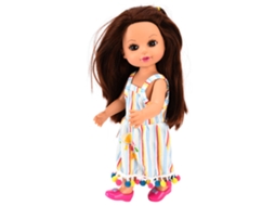 Aetheria-boneca Menina 14 Polegadas Vestido Listrado Presente Decoração Infantil