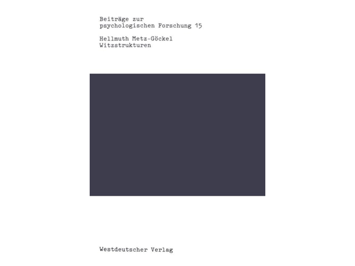 Livro Witzstrukturen De Hellmuth Metz-göckel (alemão)