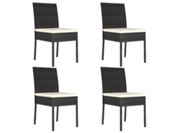 Vidaxl Cadeiras De Jantar Para Jardim 4 Pcs Vime Pe Preto