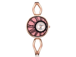 Relógio de Pulsera de Quartzo para Mulher com Strass e Pulseira Ouro Rosa+rosa