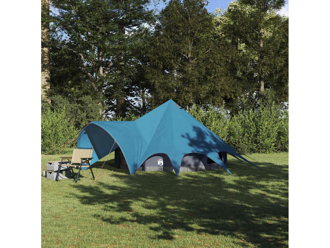 Vidaxl Tenda Teepee Para 3 Pessoas 3 Pessoa Azul E Cinza