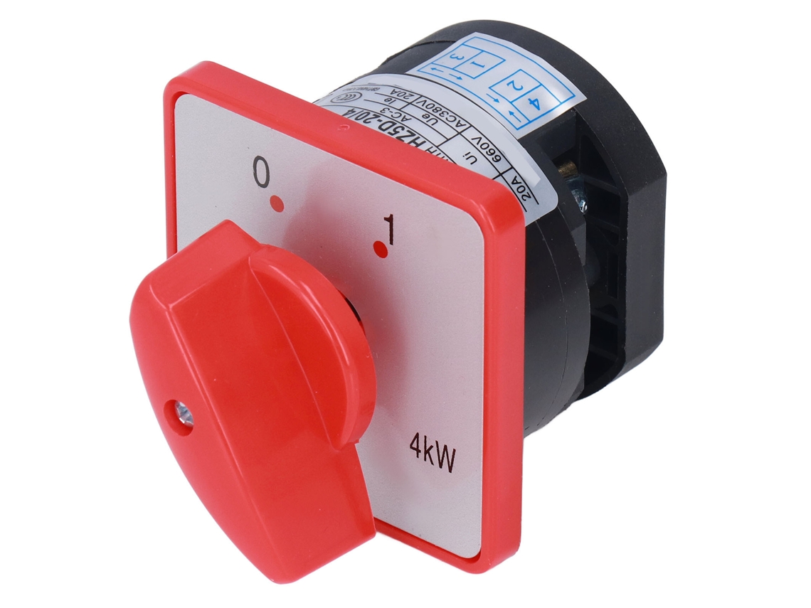 Chave Seletora Rotativa 1 Polo 2 Posições Acessório Para Controle De Energia Ac 380v Berm