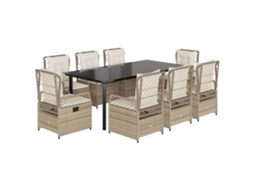Garden Dining Set, Garden Dining Sets Vidaxl Bege Rattan / Vime (200 X 100 X 74 Cm)