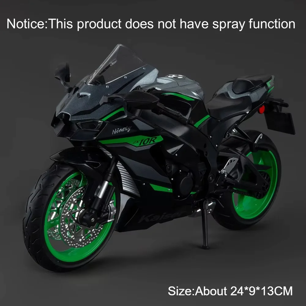 (zx-10r Cinza) Escala 1:9 - Kawasaki Zx-10r - Miniatura De Motocicleta - Modelo Em Metal Fundido