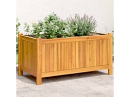 Vidaxl Vaso/floreira De Jardim Com Forro 80x42x40 Cm Acácia Maciça