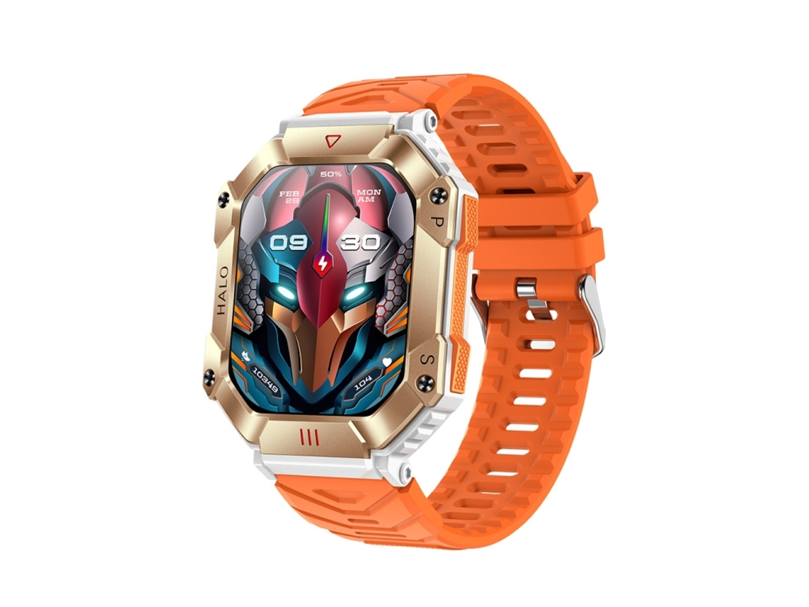 (branco + Laranja) Relógio Smart Esportivo De 2 Polegadas Com Bluetooth 5.1 E Proteção Ip67 Contra Água