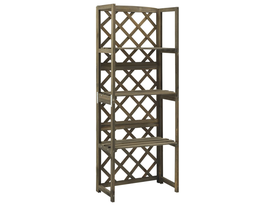Vidaxl Treliça Com Prateleiras 55x30x140 Cm Abeto Maciço Cinzento