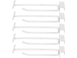 Ganchos Genéricos Prateleiras De Supermercado, 20cm, Conjunto De 5 Peças, Gancho Metálico Tubular Quadrado Branco