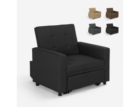 Poltrona cama de solteiro com braços de design moderno que economizam espaço Brooke