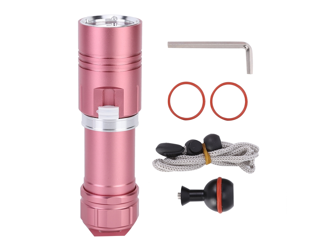 2026 lanterna Led L2 Impermeável 100m Mergulho Camping Regulável Sem Etapas Rosa