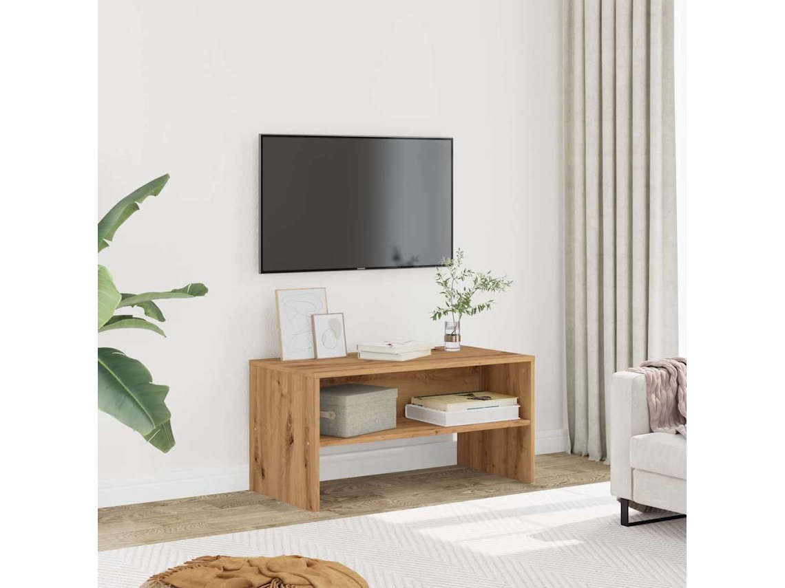 Móvel De Tv 80x40x40 Cm Derivados De Madeira Carvalho Artisiano Dkd Home Decor