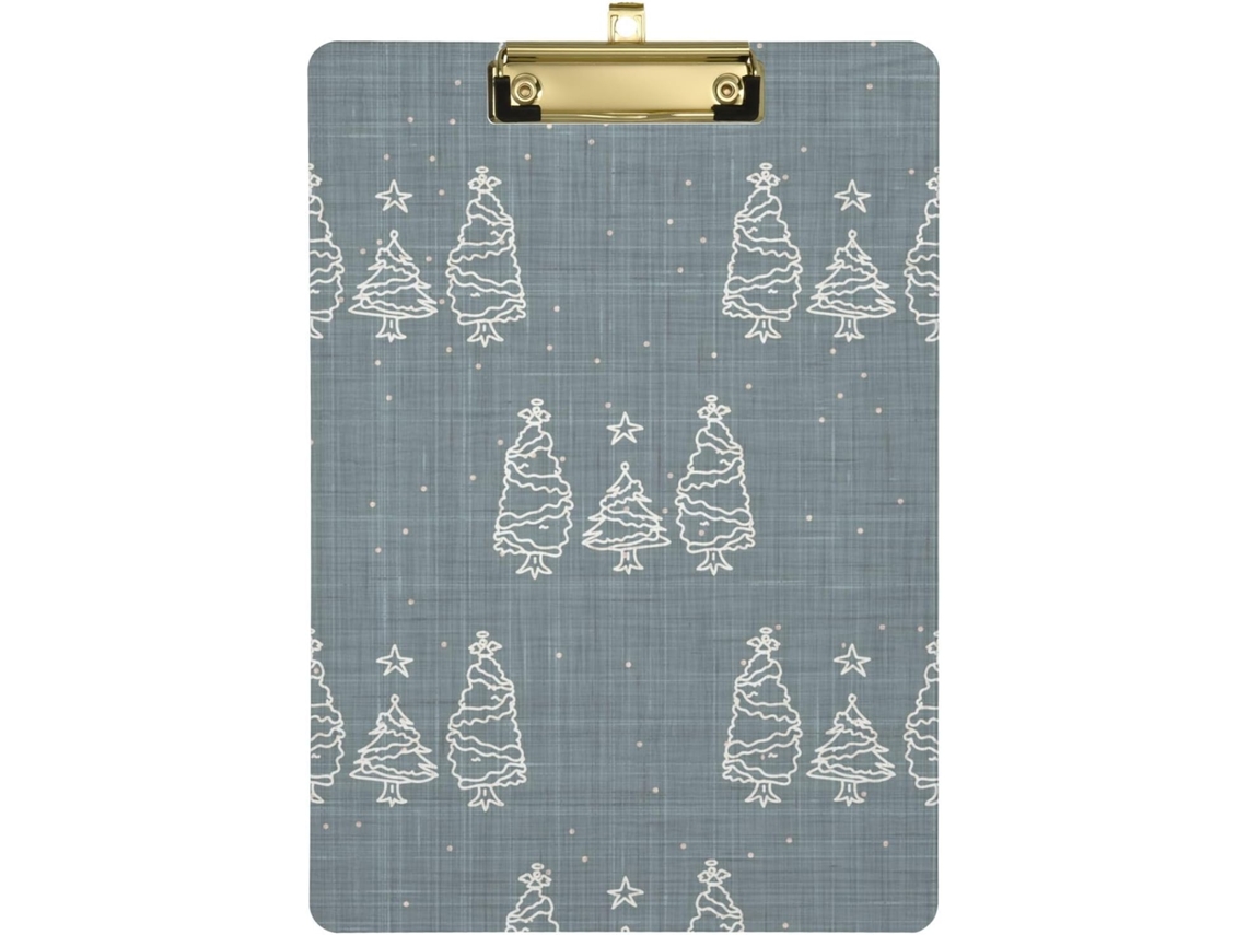 Prancheta de Madeira Transparente com Desenho Árvore Natal 31,8 X 22,9 0,3 Cm Durável Resistente