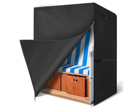 Capa Protetora Para Cadeira De Praia Em Tecido Oxford 300d, À Prova Dágua, Resistente Ao Vento E Uv, 135x105x175/140 Cm, Preta Laopipfu