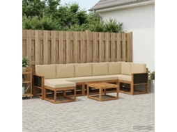 Vidaxl Conjunto De Sofás Para Exterior 8 Unid. Natural E Bege