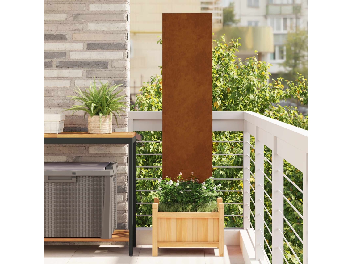 Vidaxl Tela De Privacidade Para Jardim Ferro Enferrujado 32 X 140 Cm