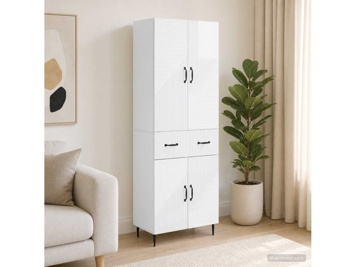 Vidaxl Conjunto De Gabinete 2 Unid. Branco Brilhante