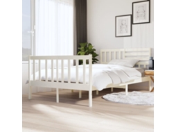 Estrutura De Cama 120x200 Cm Madeira Maciça Branco