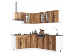 Vidaxl 11 Peças Armário De Cozinha Conjunto Kalmar Madeira Velha