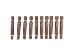 Conjunto 10 pontas chave fenda elétrica magnética H6.3 hexagonal 50mm aço cromo vanádio | S/MARCA