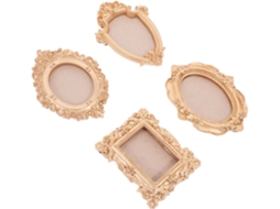 Conjunto 4 Molduras Retangulares Resina Fotos Manicure Ideais Exibir Joias Outros Objetos Parede GOKOCO