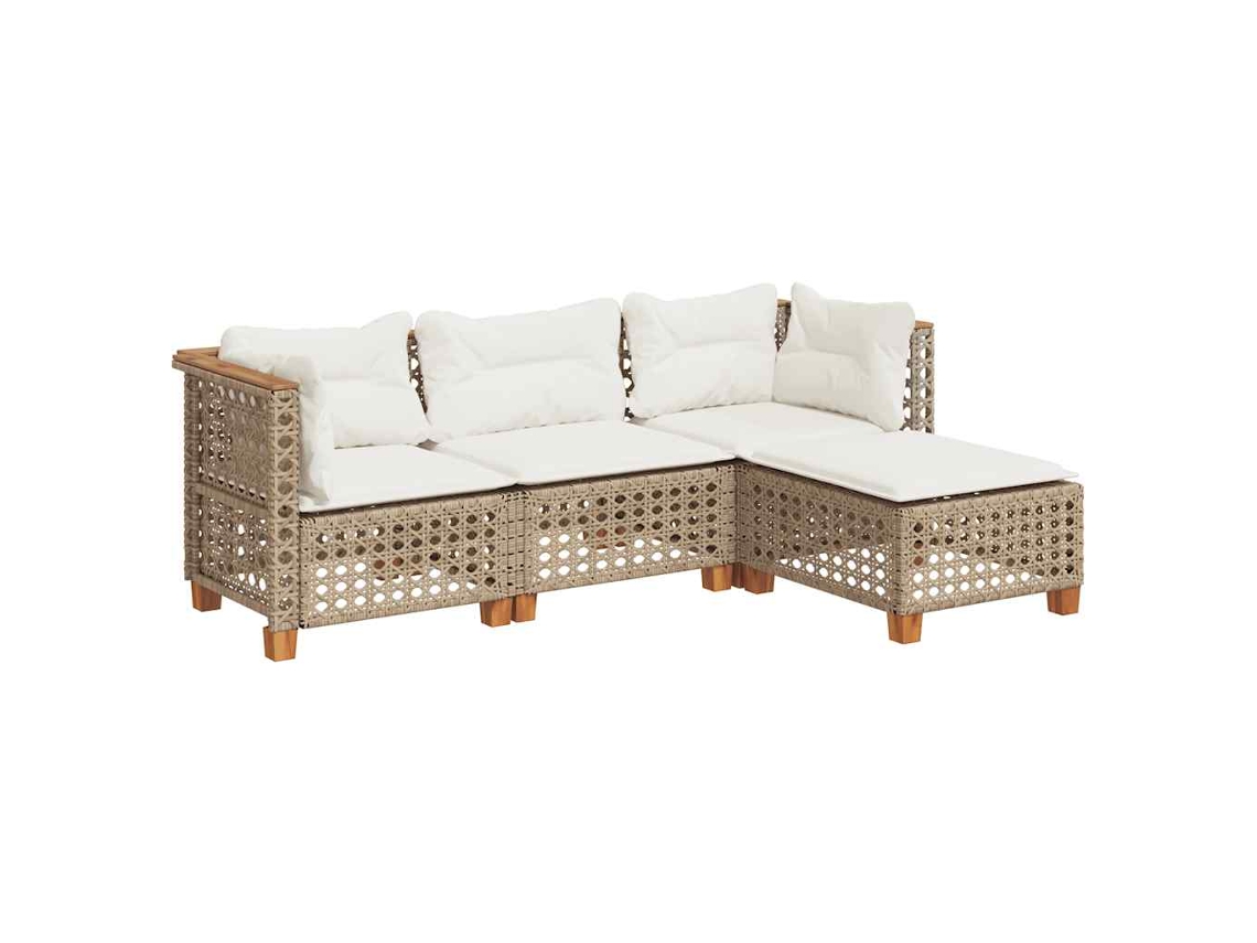 Garden Sofa Set, Garden Sofa Sets Vidaxl Bege Rattan / Vime (n/a)